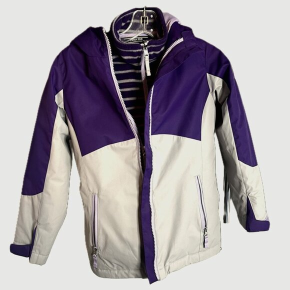 Lands’ End Kids Waterproof Insulated Ski Jacket Matching Fleece Girls Small - Picture 1 of 10